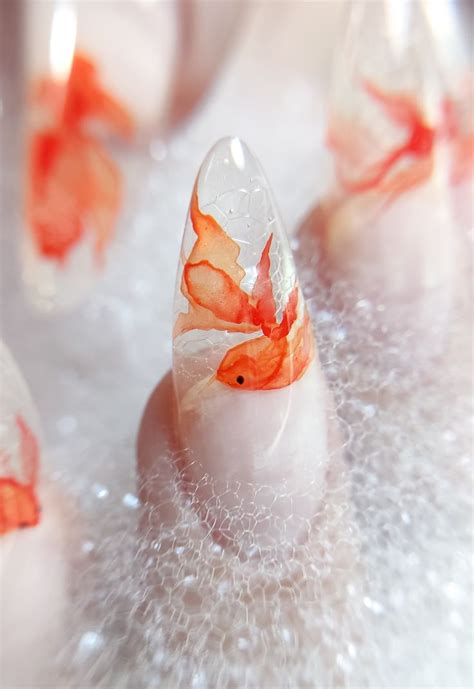 Рыбки на ногтях | Animal nail art, Nail drawing, Fish nails