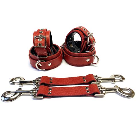 Leather Restraints Set with Hogtie Bondage Straps