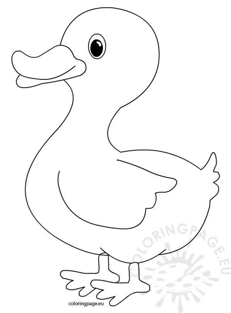 Duck Outline Clipart | Coloring Page