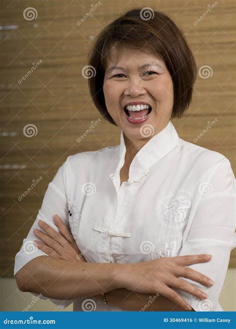 Happy Asian woman stock photo. Image of shoulders, female - 30469416