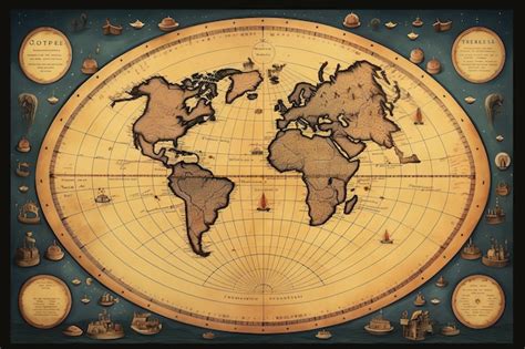 Premium AI Image | secrets of flat earth with continents Unknown worlds