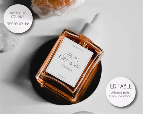 Editable Luxury Perfume Bottle Label Template, Custom Perfume Label ...