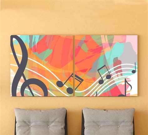 Watercolour music notes Music canvas wall art - TenStickers