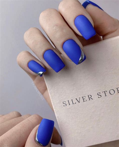 40 Gorgeous Royal Blue Nail Designs : Royal Blue Nails with Silver ...