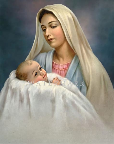 The Most Blessed Virgin Mary and Baby Jesus Customized and Restored ...
