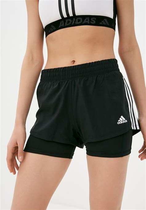 Шорты спортивные adidas PACER 3S 2 IN 1, цвет: черный, AD002EWLUIR8 ...
