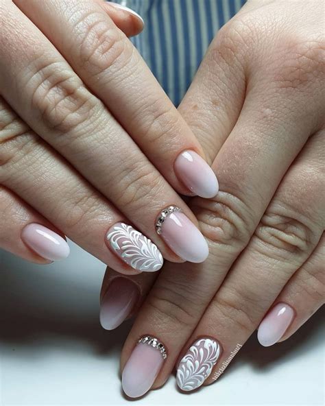 20 Pink White Wedding Nail Art Design Ideas | Roses & Rings