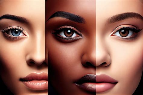 premium ai image face collage   variety  eye shapes brows