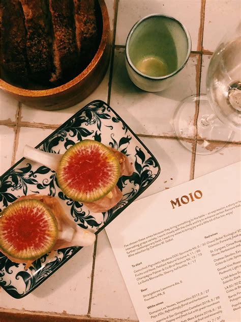 Menu at Moio restaurant, London