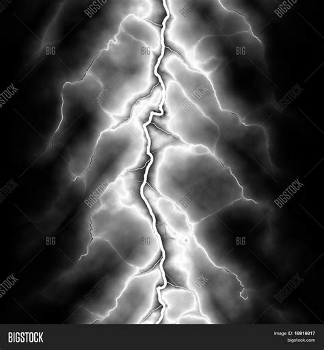 White Lightning Bolt Over Black Image & Photo | Bigstock