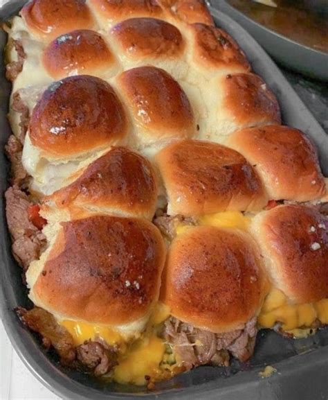 PHILLY CHEESESTEAK SLIDERS RECIPE - Skinny Daily Recipes