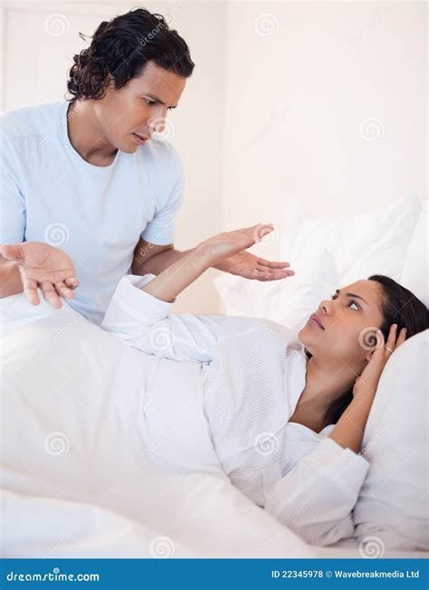Couple Arguing in the Bedroom Stock Photo - Image of depressive, loud