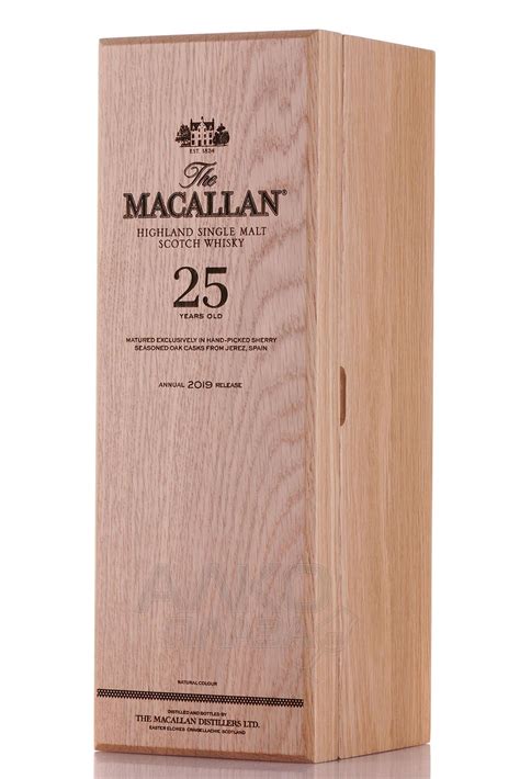 Macallan Sherry Oak 25 years old wood box - купить виски Макаллан Шерри ...