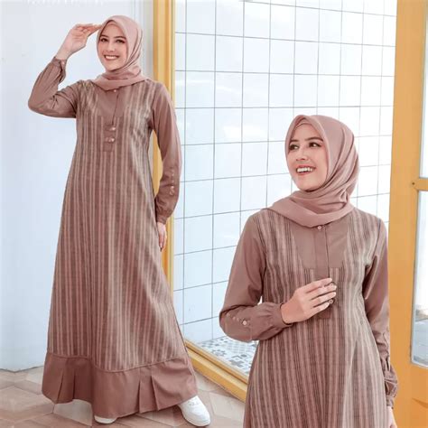 koleksi gamis warna pink ethica pesona gamis wanita modern