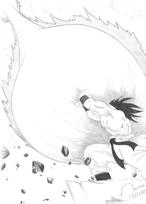 Sketches Of Goku Ssj1 Kamehameha Coloring Pages