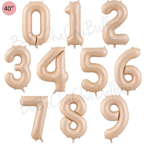 40 inch Jumbo Foil Number Balloons – Nude - Customised Helium Balloon