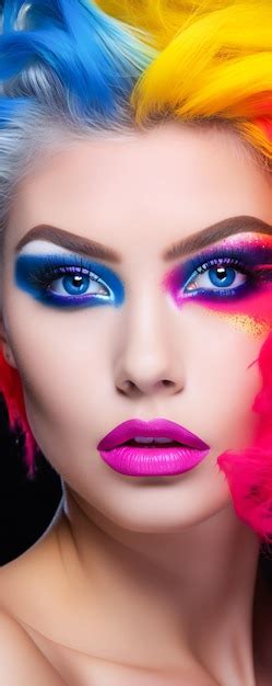 Premium AI Image | Fashionista Portrait with Glamorous Makeup Girl with ...