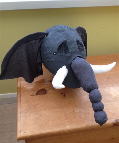 DIY Kids Elephant Costume Head - Paper mâché, Recycled Materials