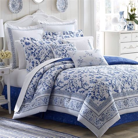Laura Ashley Duvet Cover Set (2 Piece - Twin), Blue | Comforter sets