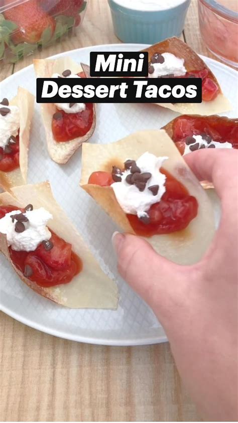 Mini Dessert Tacos | Mini desserts, Strawberry dessert recipes, Dessert recipes easy