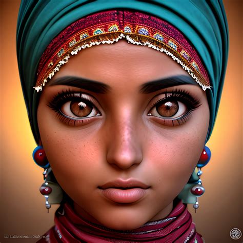 Moroccan beauty, big eyes, extreme picture quality, ambient ligh