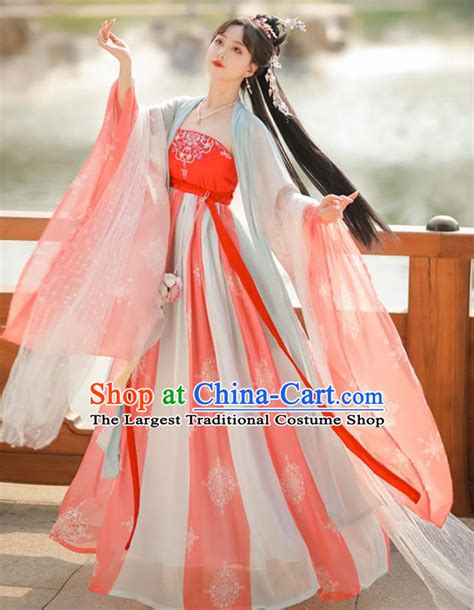 China Song Dynasty Noble Lady Costumes Red Cape Top and Skirt ...