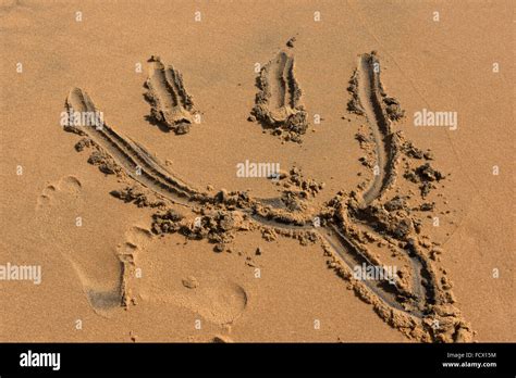 Sand Drawings on Beach Stock Photo - Alamy