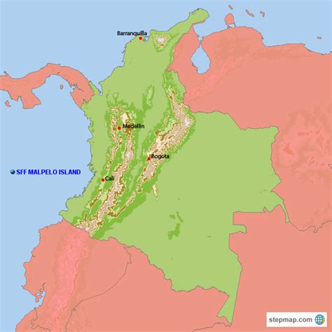 StepMap - SFF MALPELO ISLAND - Landkarte für Columbia