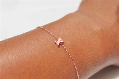 initial bracelet gold silver rose gold letter bracelet personalize