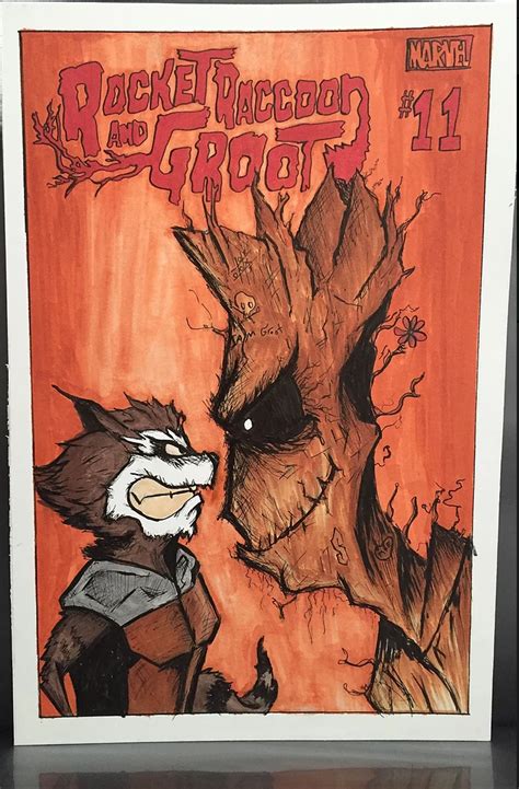 Rocket and Groot Comic Book Cover