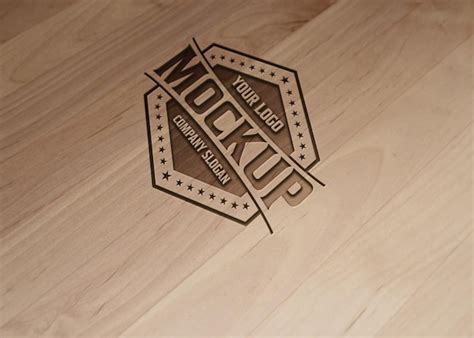 premium psd  tilt logo mockup