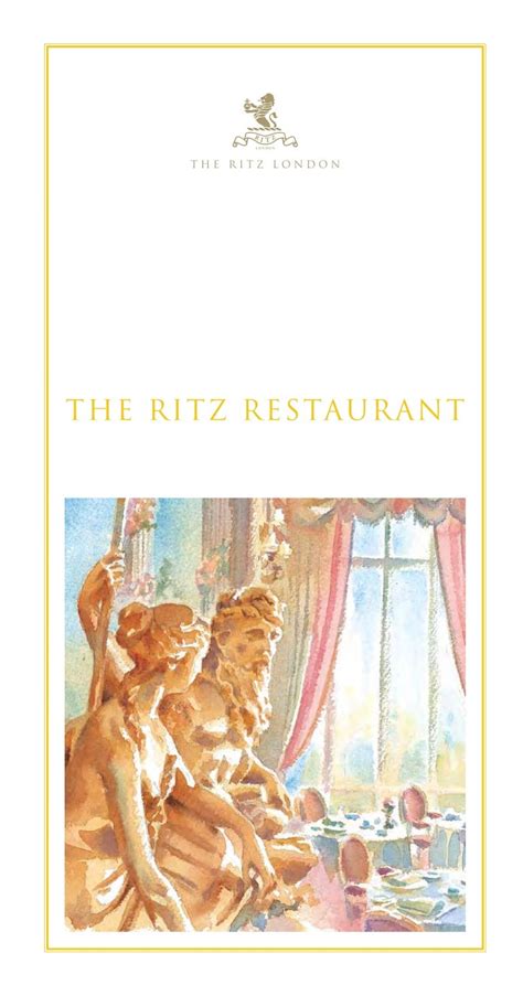 The Ritz London Dinner Menu - Summer 2009