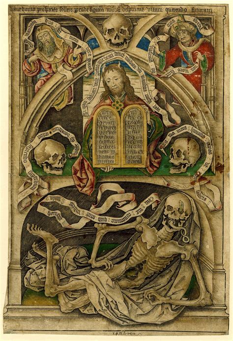 Allegory of The Transience of Life, 1480-1490 Engraving with hand color
