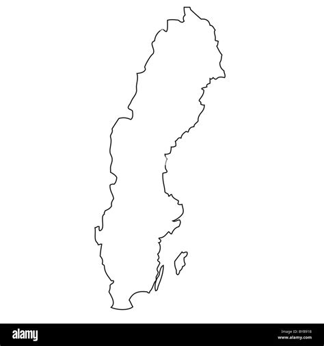 Outline, map of Sweden Stock Photo - Alamy