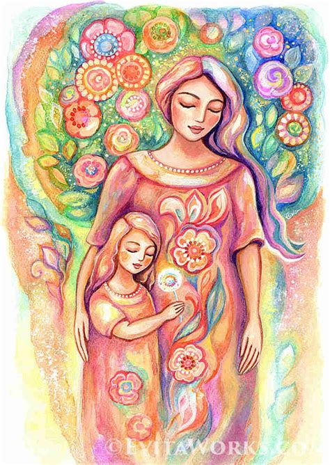 Mother Daughter Artwork, Spiritual Maternity, Modern Christian Art