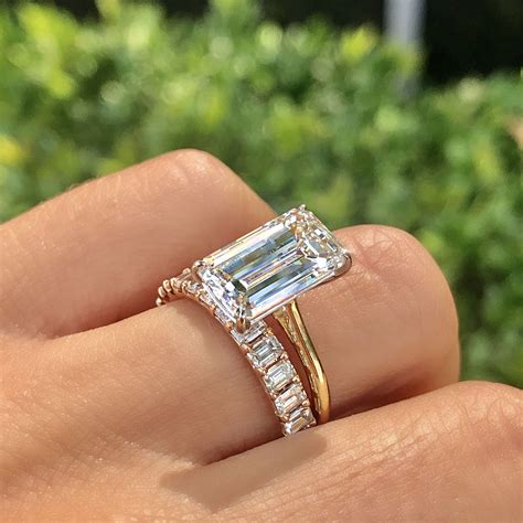 yellow diamond engagement rings emerald cut 2