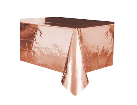 Metallic Rose Gold Tablecloth | Rose gold table, Gold tablecloth, Gold ...