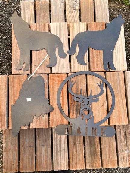 Metal Cut Out Wall Hangings - Great Man Cave Decoration - Gregg Auctions