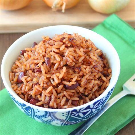 The very famous Jamaican rice and beans. Rice is cooked with the beans water, coconut milk ...