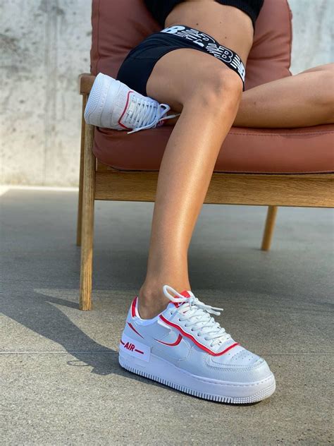 Кроссовки Nike Air Force 1 Retro Красные Кеды Повседневные Белые Найк ...