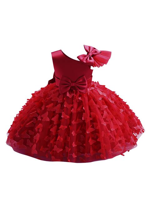 TiaoBug Flower Girls 3D Butterfly Tulle Dress Princess Pageant Birthday