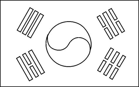 Korean Flag Printable Coloring Pages - SegenKey