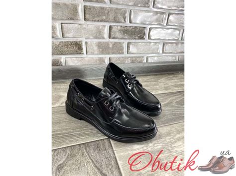 Obutik - Туфли женские без каблука на шнурках черные Uk0724 ...