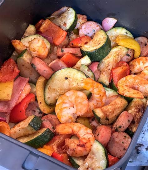 Air Fryer Chicken Sausage & Shrimp - Buffalo Dietitian