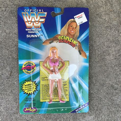 1996 Just Toys WWF SUNNY Bend-Ems New on Card Signed Series IV | eBay