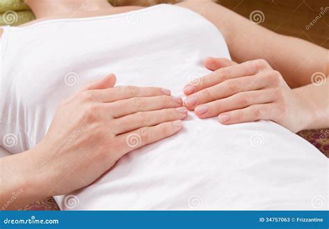 Hands of Lying Woman on Her Belly during Massage Stock Image - Image of ...