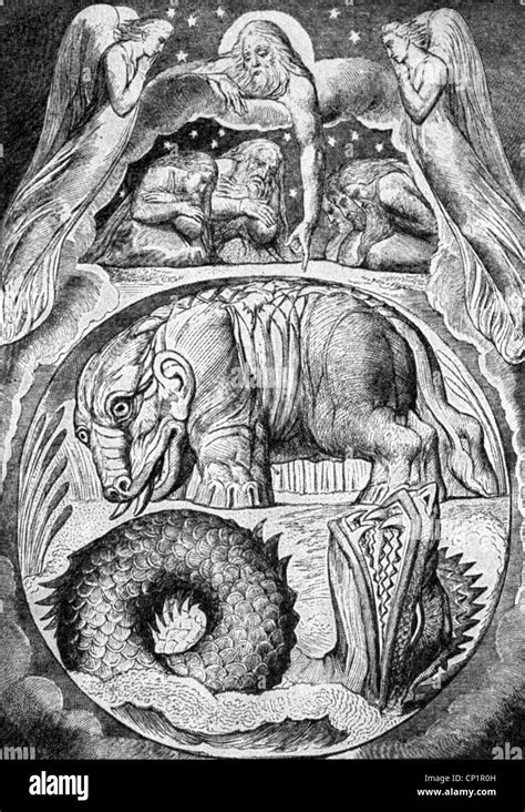 Religion, biblical scenes, Behemoth and Leviathan, Book of Job ...