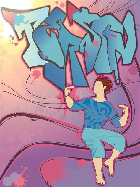 Persona dei graffiti illustrazione vettoriale. Illustrazione di latta ...