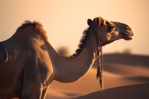 Premium AI Image | Portrait of a camel in a desert setting