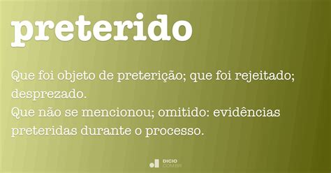 O Que Significa Preterido